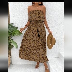 Leopard Print Off-Shoulder Dress